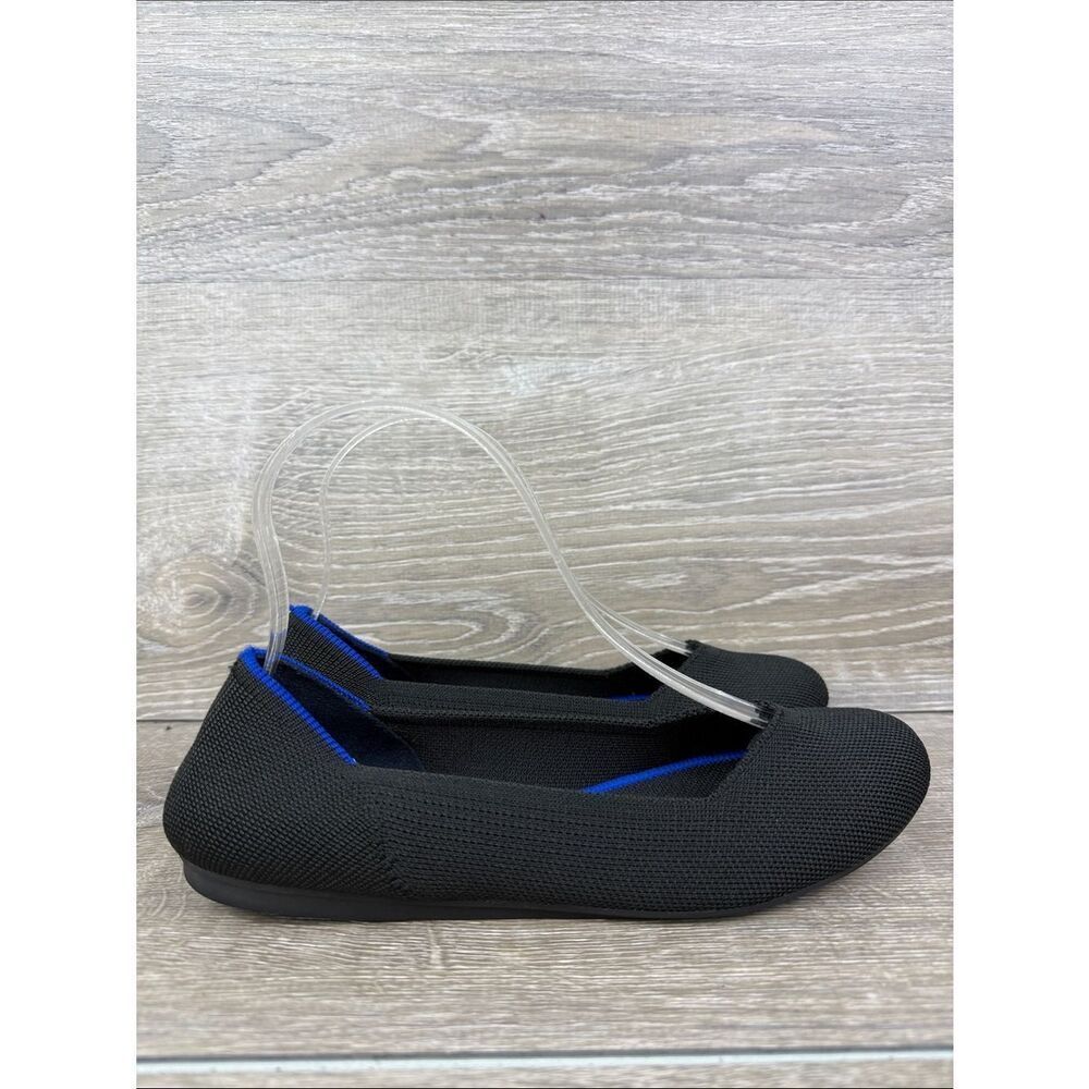 Rothy’s “The Flat” Black Knit Women’s Sz 7.5 Slip-On Round Toe Ballet Flats